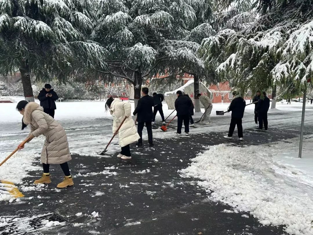 师生共除雪，温暖沁人心